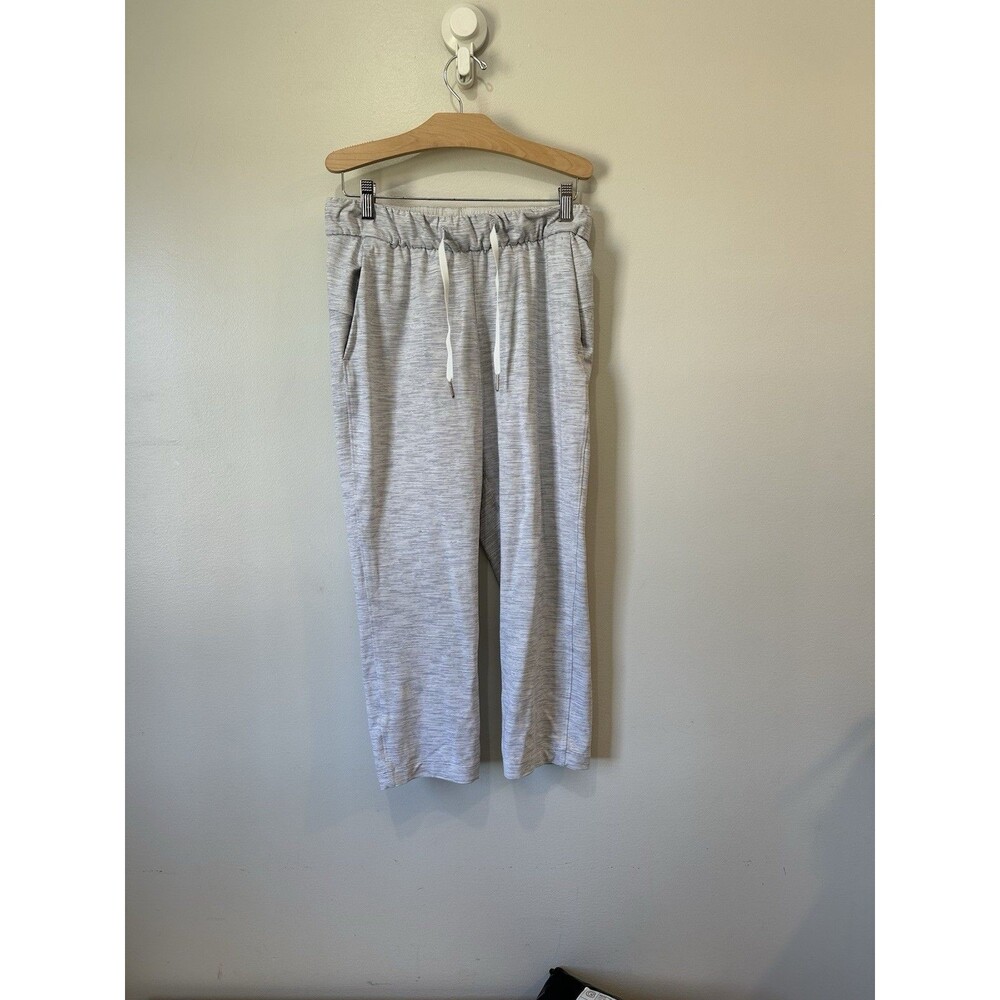 lululemon on the fly pant Size 4 White/blue 23” Inseam Athletic Pull On